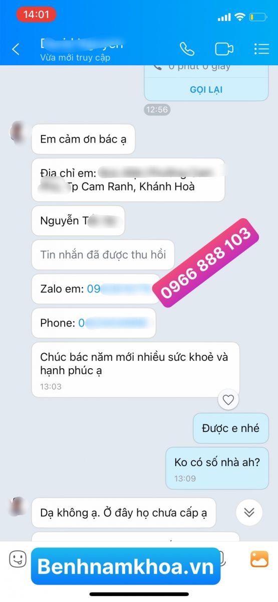Phản hồi chữa bệnh lậu bn Nha Trang 1